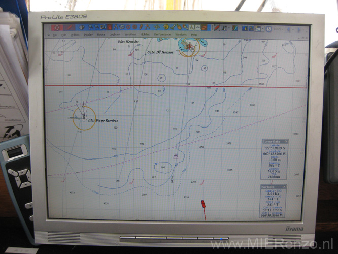 20081230 (01) Drake Passage - Kaap Hoorn wel al op het scherm maar niet in zicht nog