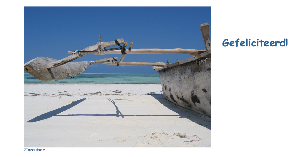 Gefeliciteerd bootje Zanzibar